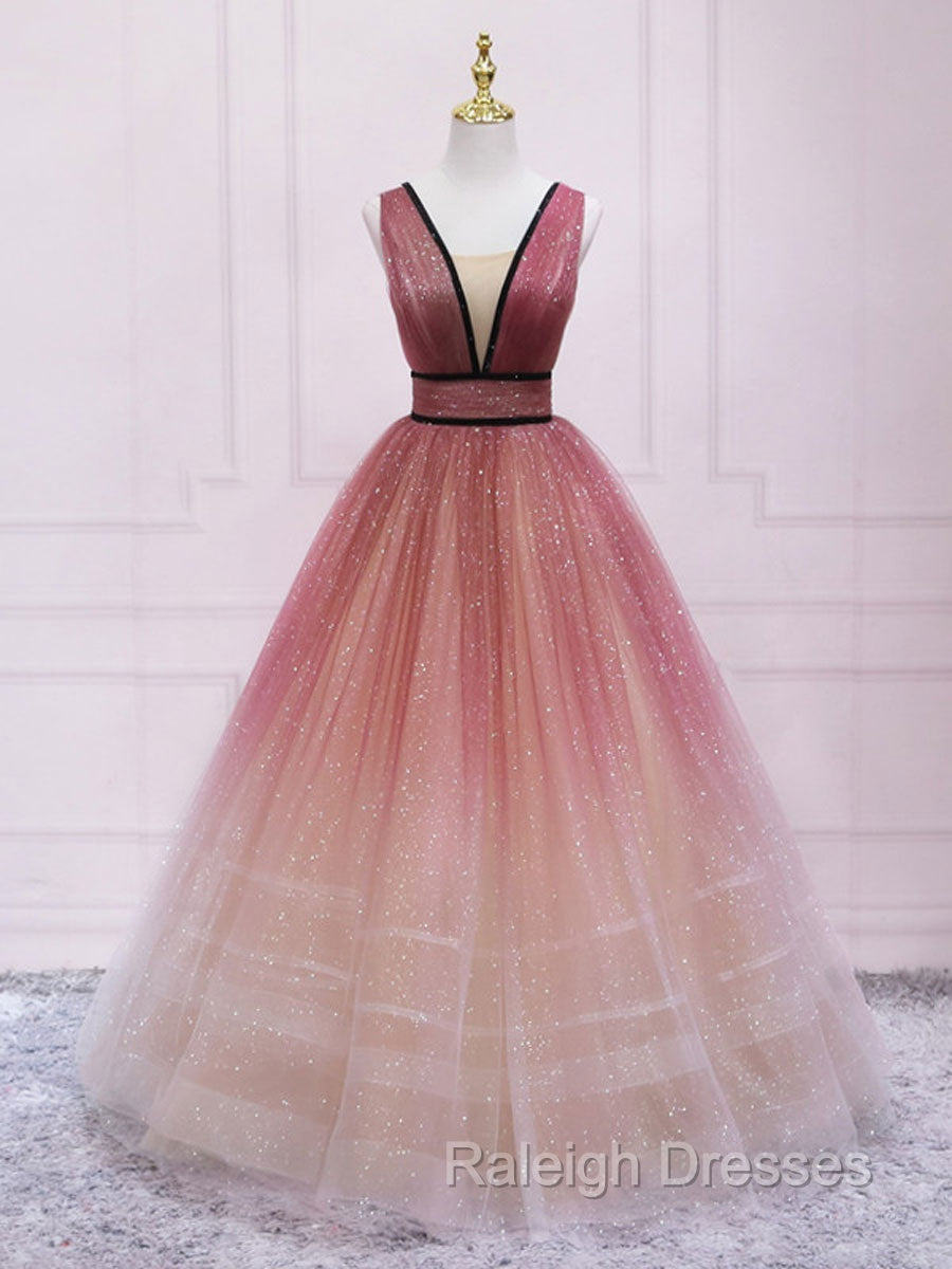Aline V Neck Tulle Prom Dresses Long Tulle Long Prom Graduation Dress