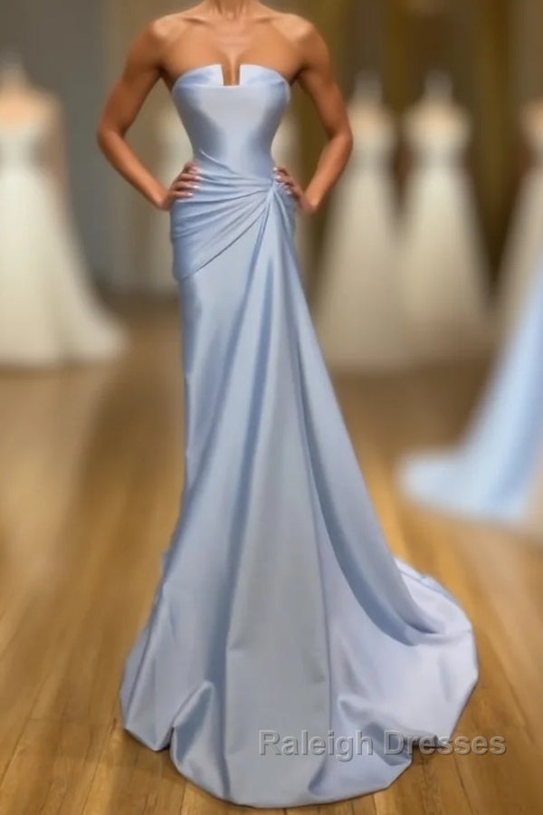 Amazing Long Blue Mermaid Graduation Dresses Fabulous Sleeveless Prom Dresses Main image