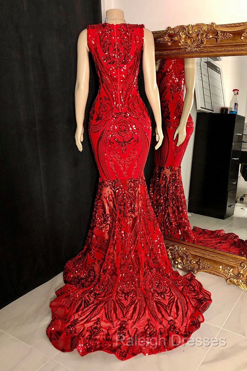 Amazing Sequins Mermaid Prom Dress Sleeveless V Neck Online Secondary image