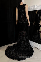 Amazing Sequins Mermaid Prom Dresses Sleeveless V-Neck Online