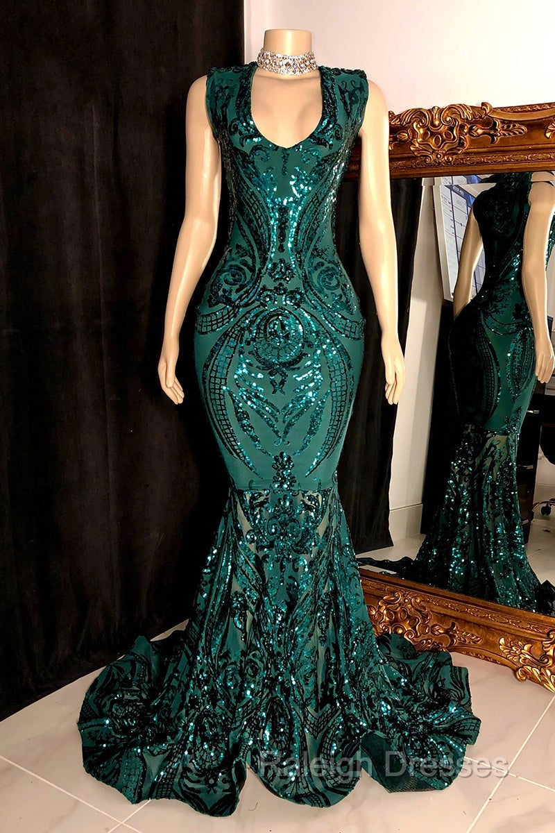 Amazing Sequins Mermaid Prom Dresses Sleeveless V-Neck Online