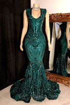Amazing Sequins Mermaid Prom Dress Sleeveless V Neck Online