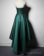 Asymmetric Bridesmaid Dress Satin Sweetheart Corset