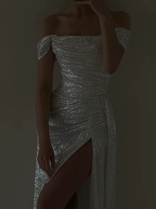 Mermaid Sweep Train Split Front Sequins Luxury Prom Dresses Main image