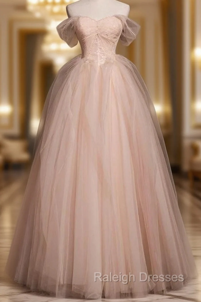 Attractive Pink Tulle Pleats Beading Prom Dress