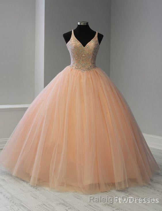 sleeveless v neck quinceanera dress Main image