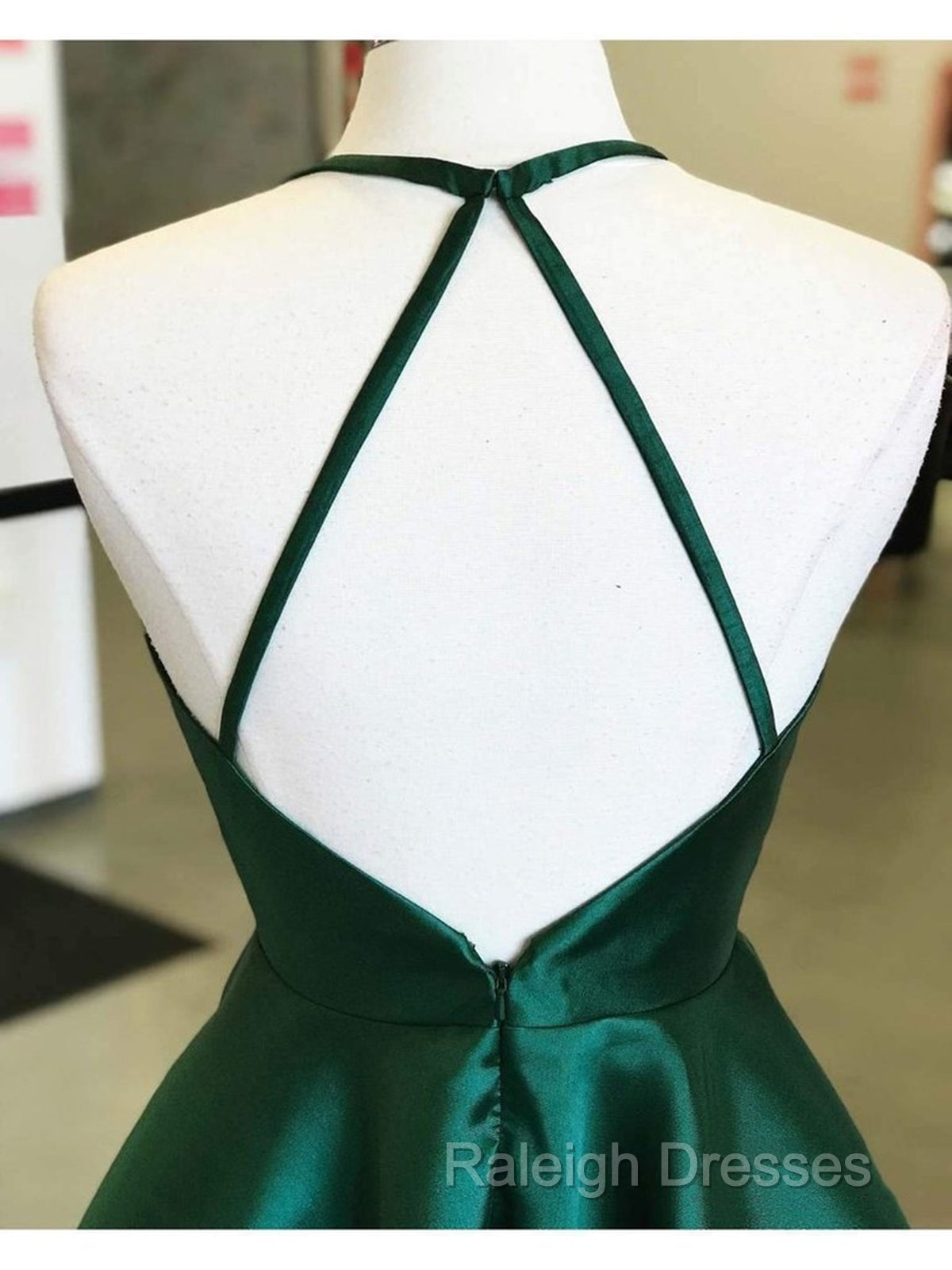 Backless Dark Green Short Prom Dresses, Short Dark Green Formal Homecoming Dresses Secondary image