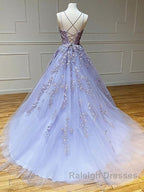 Backless Purple Lace Prom Dress Open Back Purple Lace Prom Dress