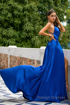 Backless Satin Prom Dress