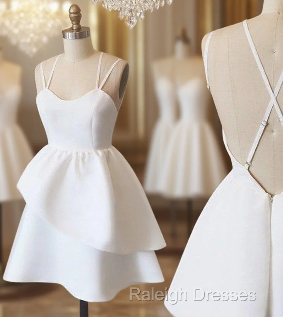 Backless White Homecoming Dresses, White Formal Evening Dresses Main image