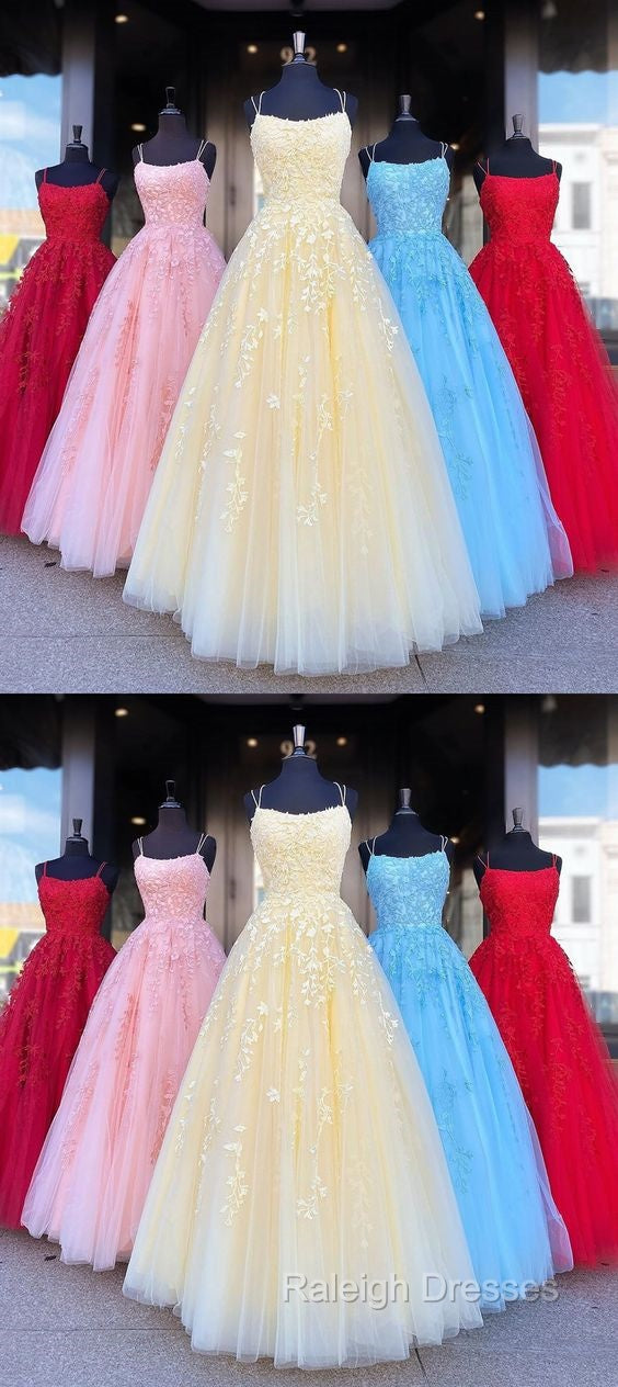 Backless Yellow Pink Blue Red Burgundy Lace Prom Dresses, Backless Lace Formal Evening Bridesmaid Dresses Secondary image