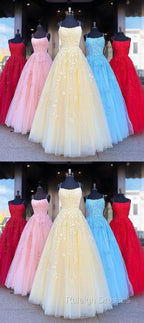 Backless Yellow Pink Blue Red Burgundy Lace Prom Dress Backless Lace Prom Bridesmaid Dress