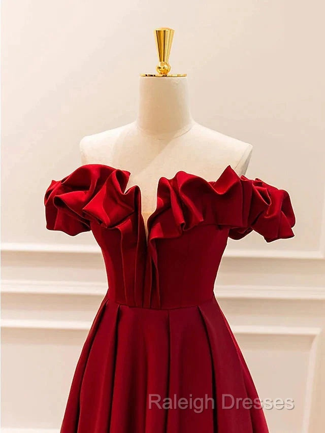 Ball Gown A-Line Evening Gown Empire Dress Prom Floor Length Sleeveless V Neck Jersey With Pleats Strappy Secondary image