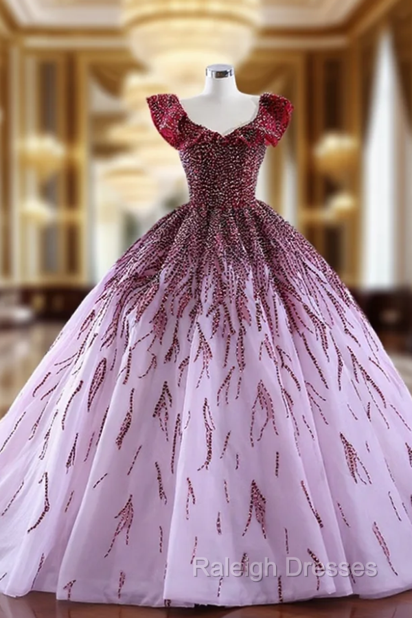 Ball Gown Beading V-neck Prom Dress Main image