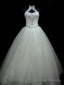 Ball-Gowns Halter Beading Floor Length Tulle Wedding Dress