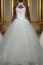 Ball Gown Halter Floor-Length Tulle Wedding Dresses With Beading