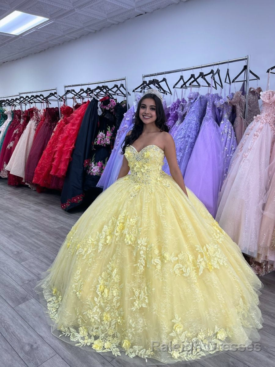 Ball Gown  Lace Sweetheart  Yellow Quinceanera Dress Secondary image