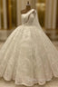 Ball Gown Lace Wedding Dress One Shoulder