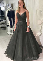 Ball Gown Long Dress Floor Length Sparkling Tulle Prom Dress With Pleated