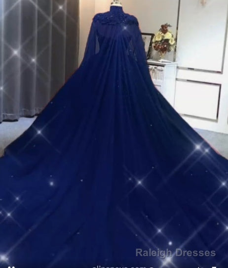 Ball Gown  Navy Blue Tulle Lace Crystals Quinceanera Dresses With Cape