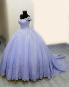 Ball Gown Off The Shoulder Quinceanera Dresses Lace Appliques