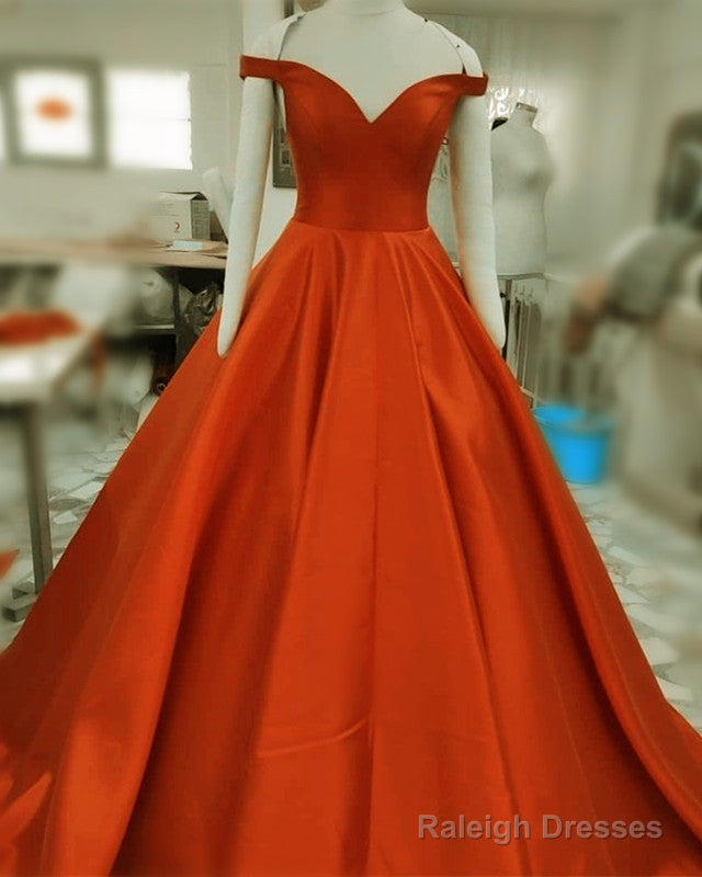 Ball Gown Off The Shoulder Satin Dresses Corset Back Secondary image