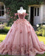 Ball Gown Off The Shoulder Tulle Dress With 3D Flowers