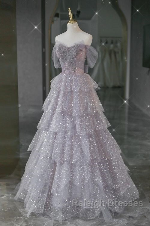Ball Gown Off The Shoulder Tulle Prom Dresses Evening Dress