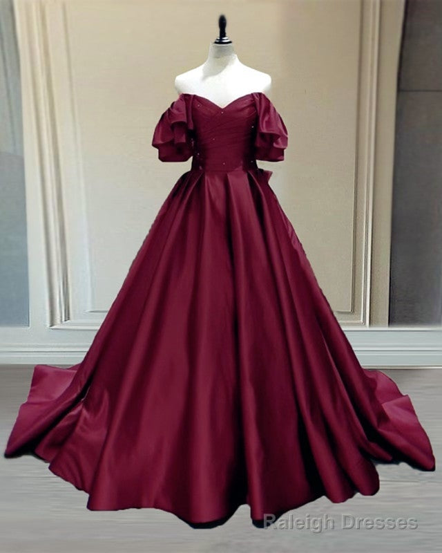 Ball Gown Princess Satin Off The Shoulder Dresses Secondary image