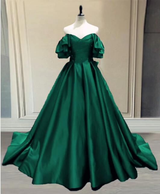 Ball Gowns Princess Satin Off The Shoulder Prom Dress