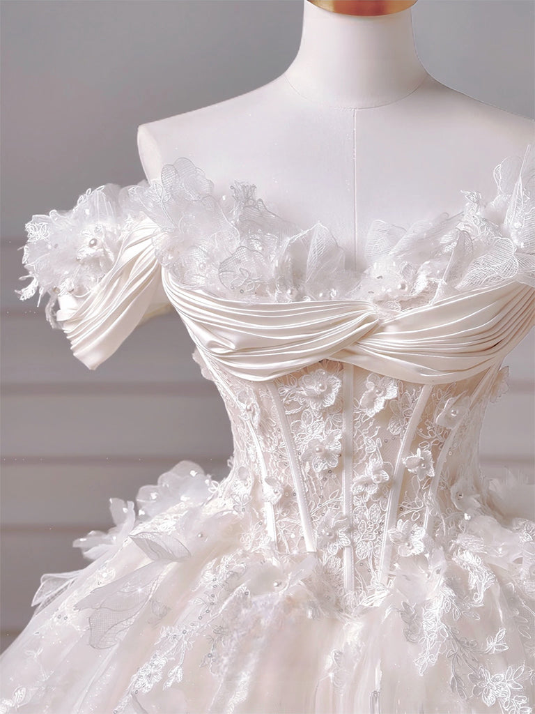 Ball-Gown/Princess Sweetheart Floor-Length Tulle Formal Prom Dress With Sequins Appliques Lace Beading Secondary image