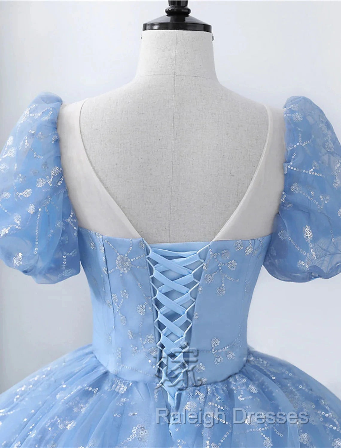 Ball Gown Quinceanera Dresses Princess Dress Performance Sweet 16 Floor Length Short Sleeve Square Neck Polyester With Pearls Appliques