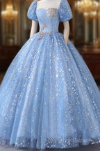 Ball Gown Quinceanera Dress Princess Dresses Performance Sweet 16 Floor Length Short Sleeve Square Neck Polyester With Pearls Appliques