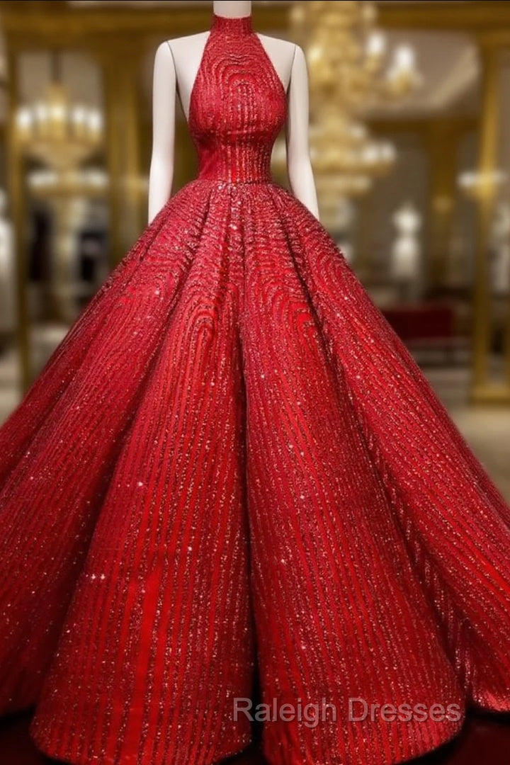 Ball Gown Red Prom Dresse Sequins Shinning Long Evening Dresses Gowns Main image