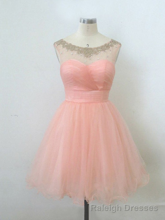 Ball Gown Round Neckline Pink Mini Homecoming Dress, Short Pink Prom Dress, Short Pink Formal Dress, Graduation Dress Secondary image