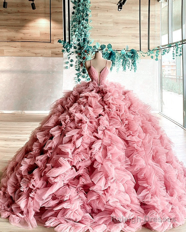 Ball Gowns Ruffles Dress Spaghetti Straps
