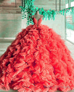 Ball Gowns Ruffles Dress Spaghetti Straps
