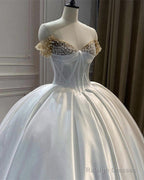 Ball Gown Satin Corset Wedding Dresses