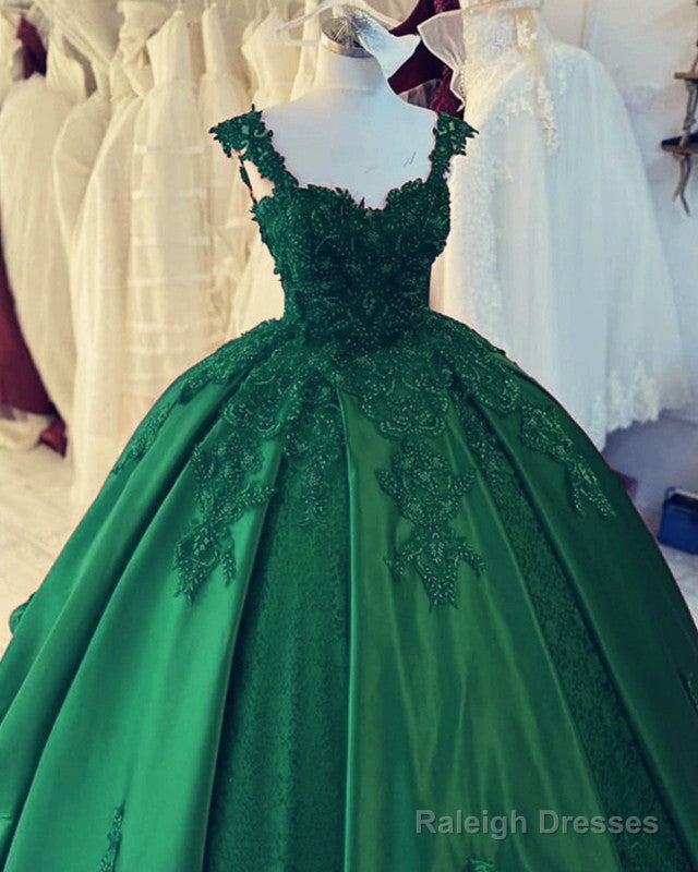 Ball Gown Satin Dresses Sweetheart Spaghetti Straps Lace Embroidery Secondary image