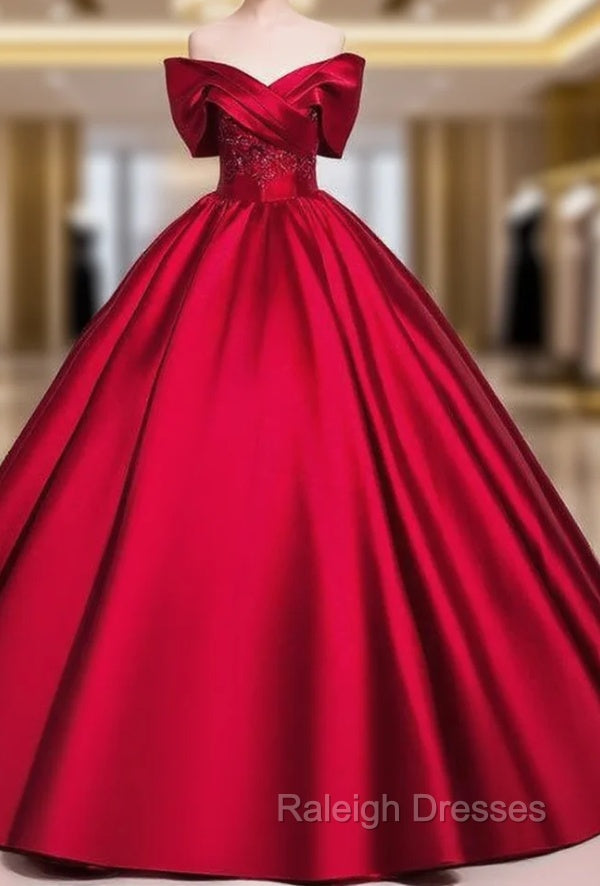 Ball Gown Satin Off the Shoulder Appliques Quinceanera Dress Main image