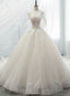 Ball Gown Sequins Tulle Sequins Backless With Beading Wedding Dress Prom Dresses