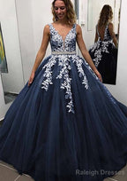 Ball Gown Sleeveless Long Dress Floor Length Tulle Prom Dress With Lace Appliqued Beading