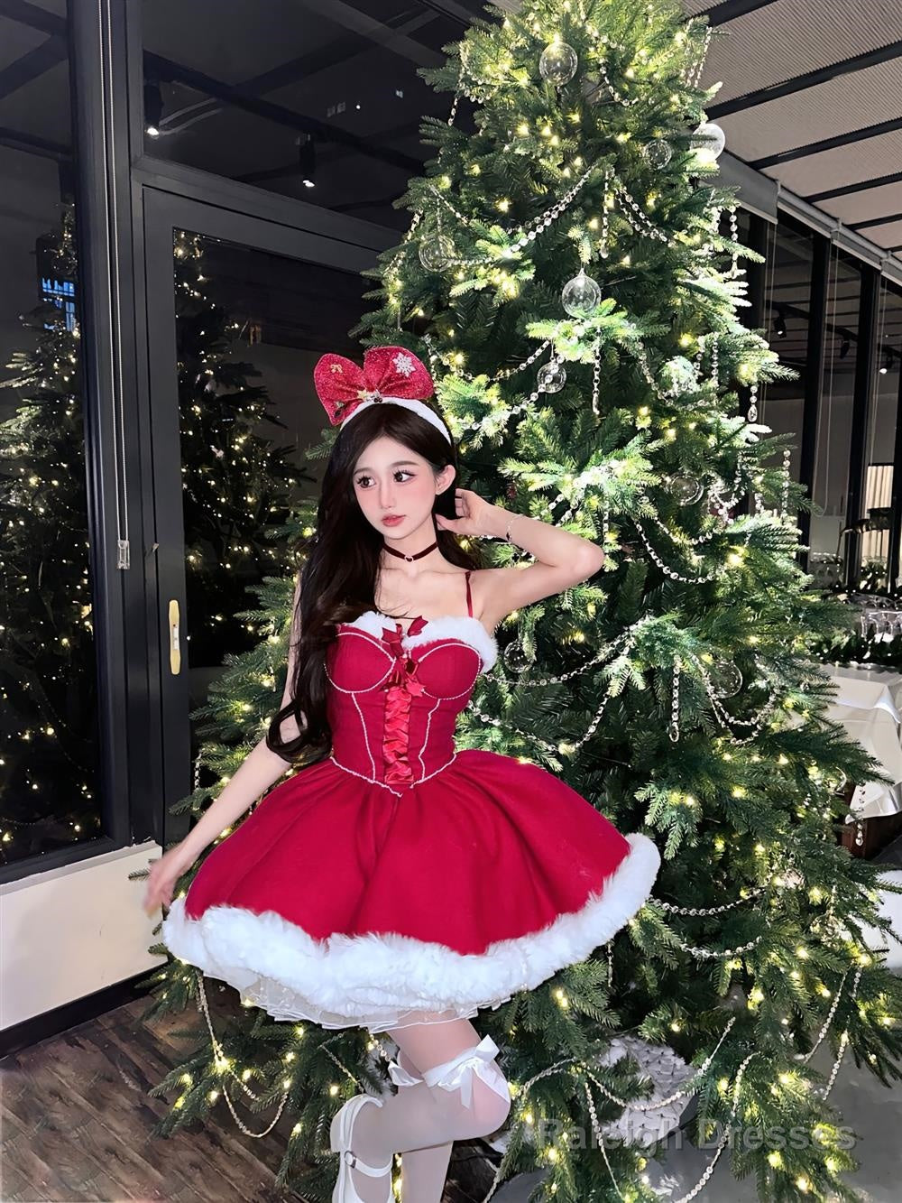 Ball Gowns Spaghetti Straps Red Christmas Dresses Birthday Dress Birthday Outfits