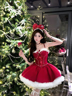 Ball Gown Spaghetti Straps Red Christmas Dress Birthday Dresses Birthday Outfits