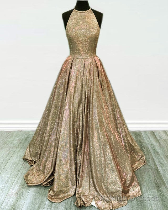Ball Gowns Sparkly Dress Halter
