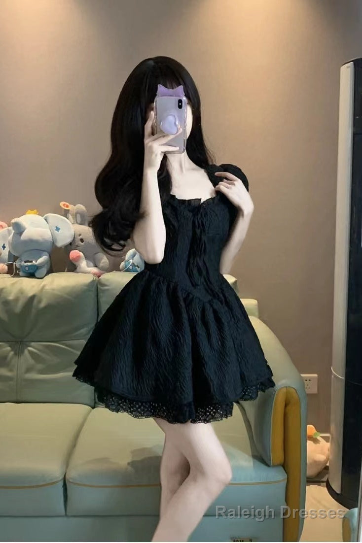 Ball Gown Square Neckline Black Holiday Dress Birthday Dresses Birthday Outfits Secondary image