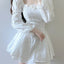 Ball Gown Square Neckline White Lace Holiday Dress Birthday Dresses Birthday Outfits