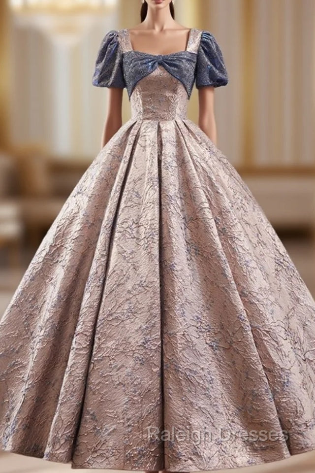 Ball Gown Square Puff Sleeve Prom Dress Main image