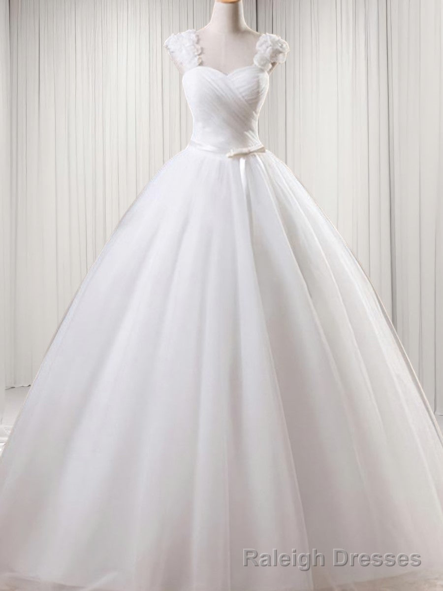 Ball-Gowns Square Ruffles Floor Length Tulle Wedding Dress