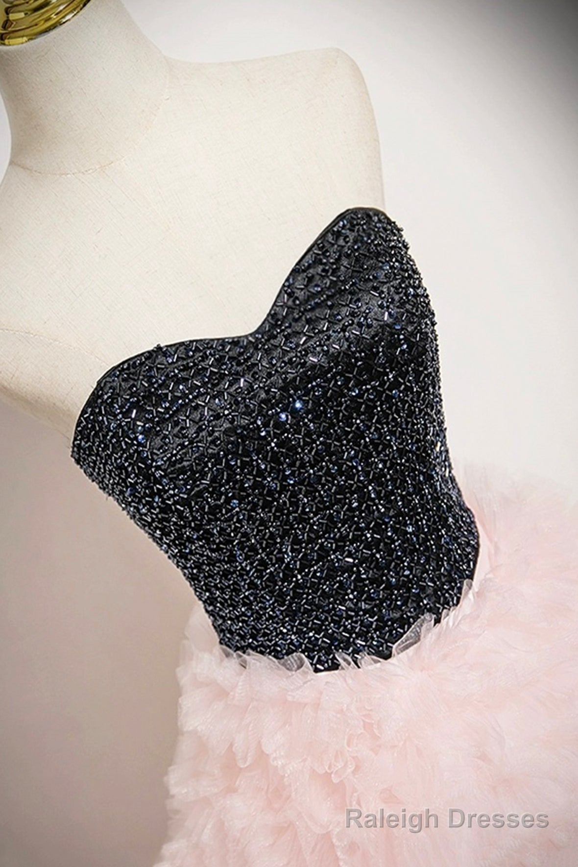 Ball Gown Strapless Pink Tulle Long Prom Dress, Beautiful Sweet 16 Dress Secondary image